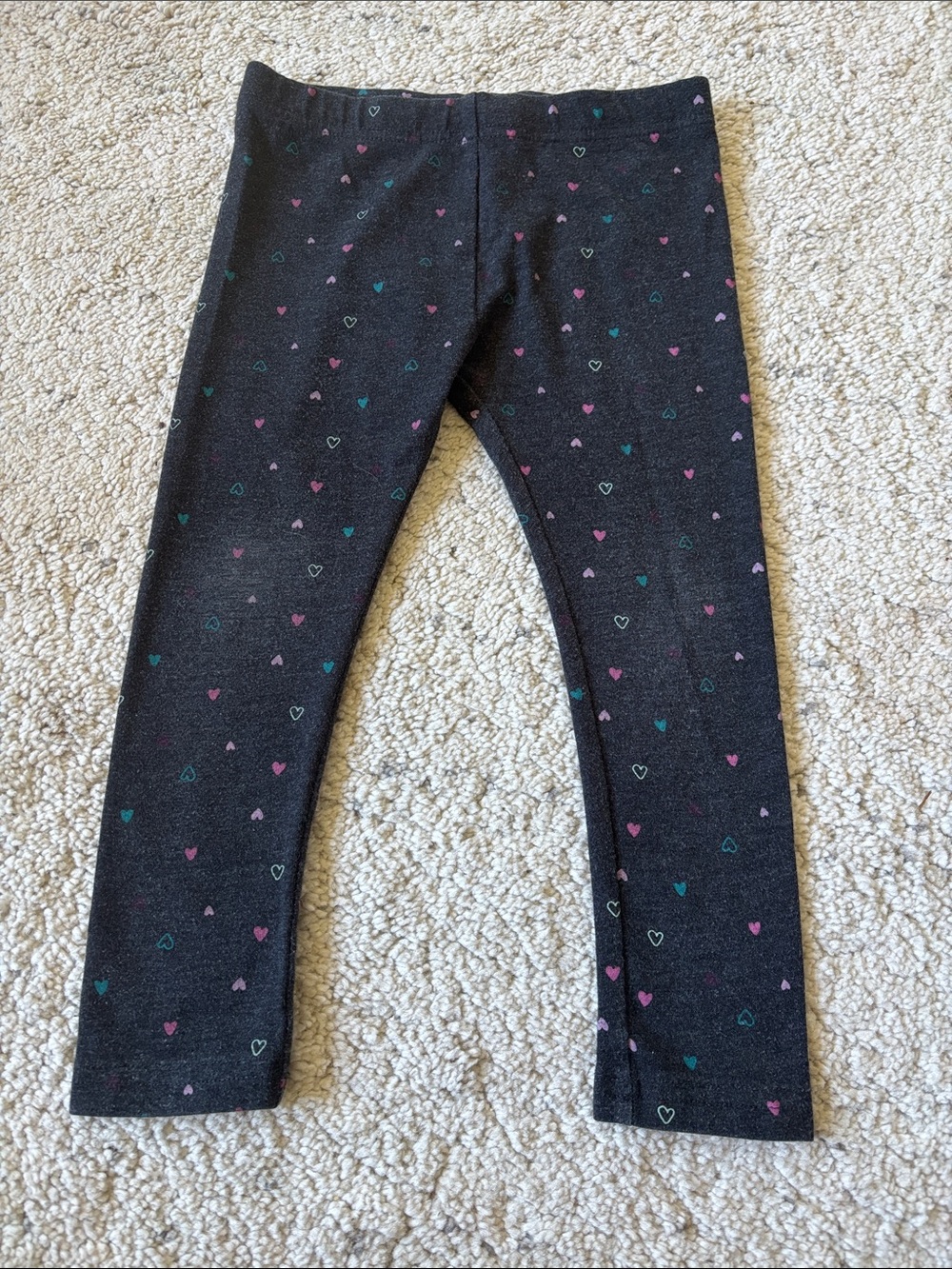 George Girls' Heart Print Black Leggings Kids Size 4T